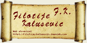 Filotije Kalušević vizit kartica